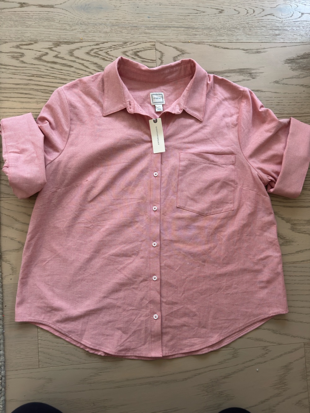 Maeve women’s Light Pink Button-Front Polo